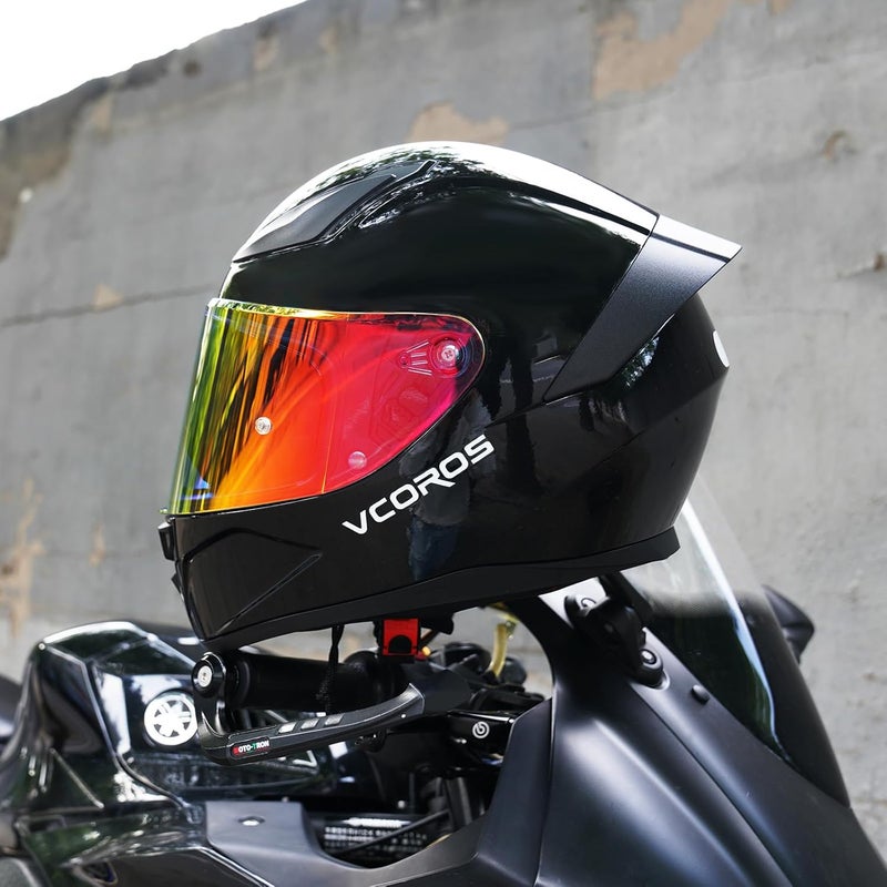 VCOROS Motorcycle Helmets Visor Shield WS-609 Full Face Helmet Visor Replacement Accessories (Chrome Red) - Image 5